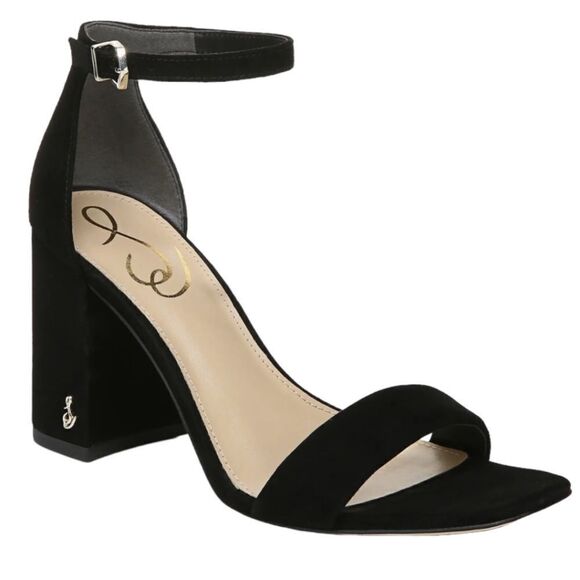 SAM EDELMAN Daniella Ankle Strap Sandal in Black Suede - Picture 1 of 13